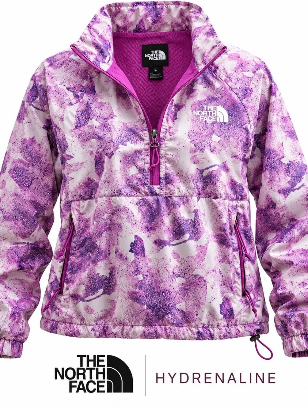 The North Face Hydrenaline Purple Abstract Print Windbreaker Y2K